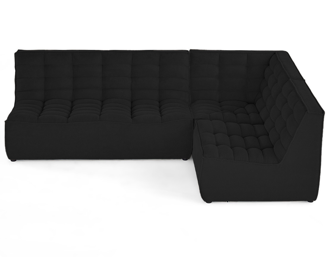 Canapé modulable d'angle réversible 4 places en velours texturé Ellie Canapé modulable d'angle réversible 4 places en velours texturé Ellie