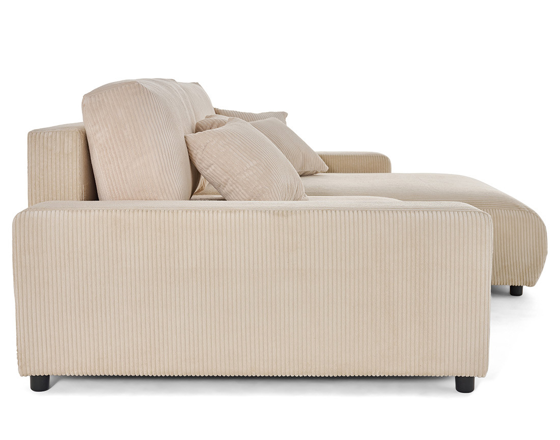 Canapé d'angle réversible 4 places convertible avec deux coffres en velours côtelé Pivoine Canapé d'angle réversible 4 places convertible avec deux coffres en velours côtelé Pivoine