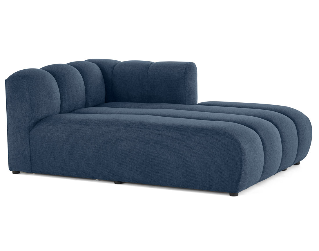 Module d'assise méridienne droit en tissu texturé Debbie