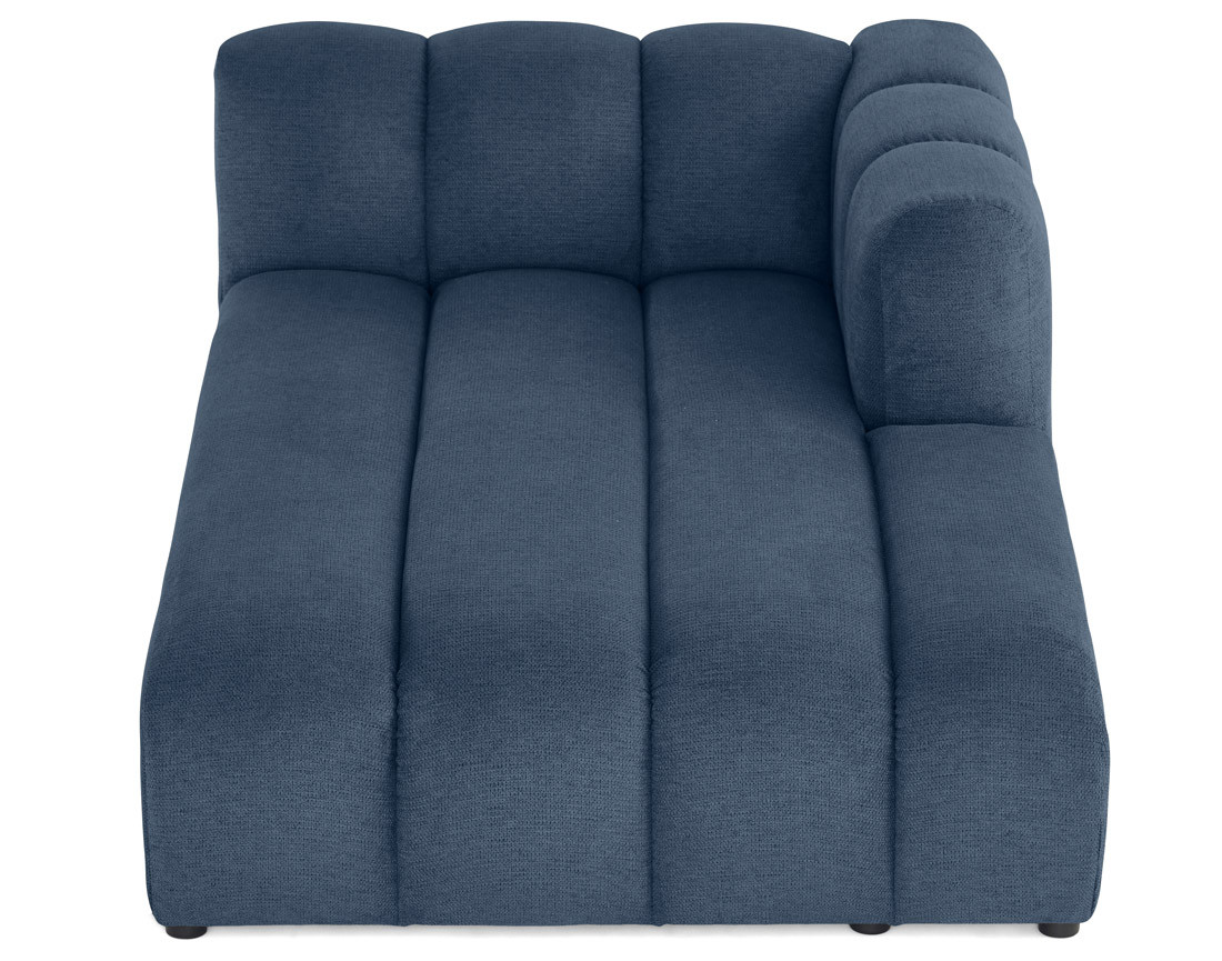 Module d'assise méridienne droit en tissu texturé Debbie