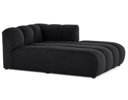 Module d'assise méridienne droit en tissu texturé Debbie