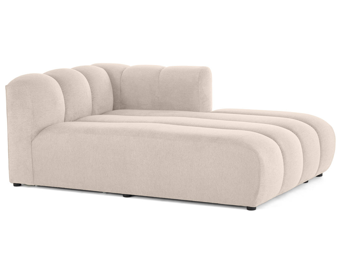 Module d'assise méridienne droit en tissu texturé Debbie