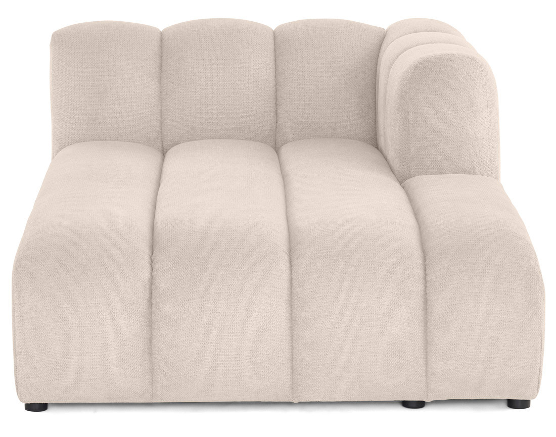 Module d'assise méridienne droit en tissu texturé Debbie