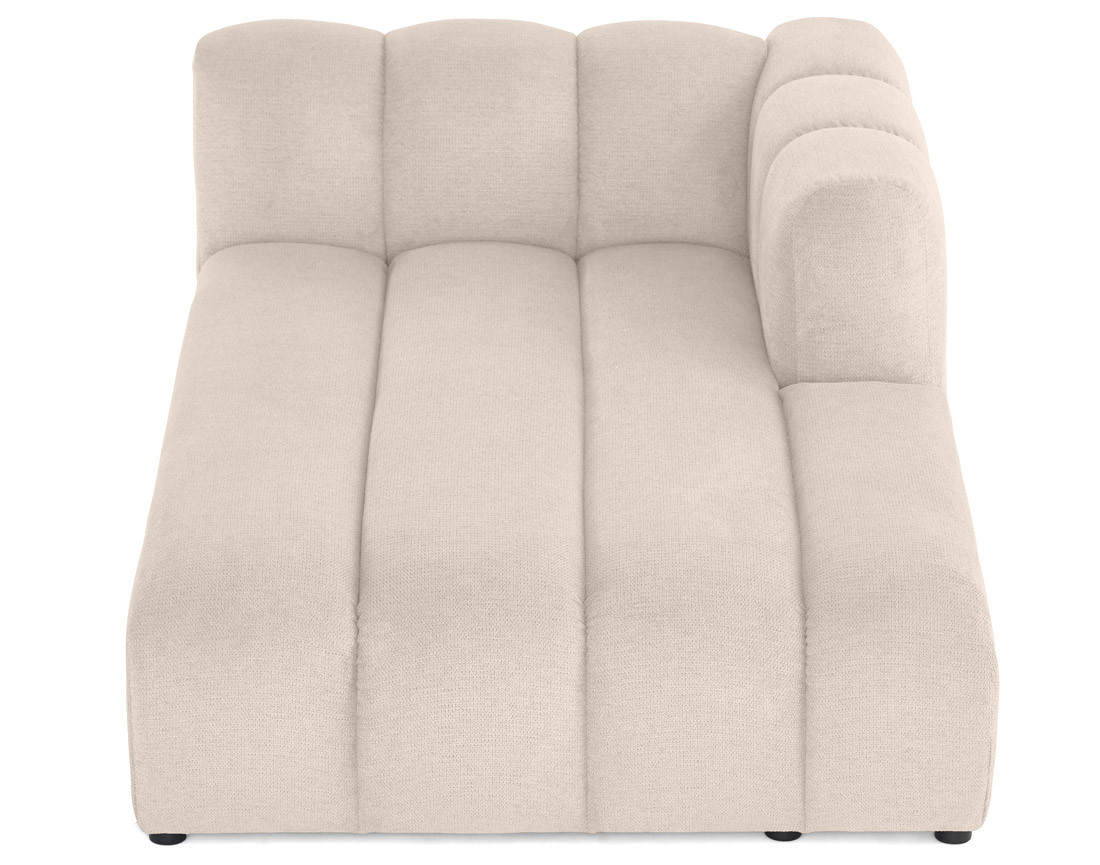 Module d'assise méridienne droit en tissu texturé Debbie