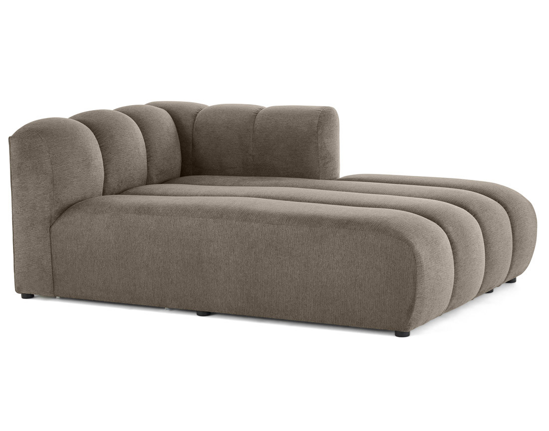 Module d'assise méridienne droit en tissu texturé Debbie