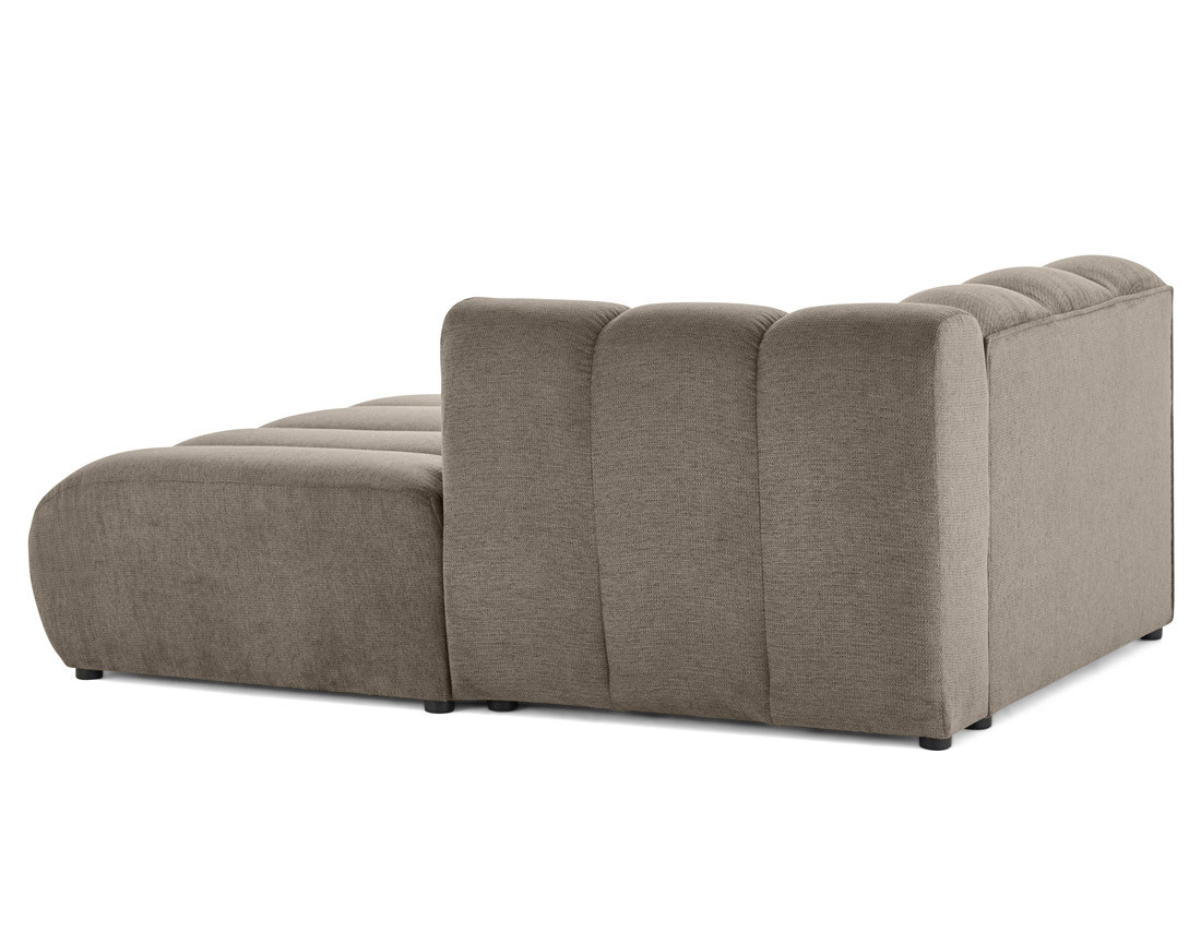 Module d'assise méridienne droit en tissu texturé Debbie