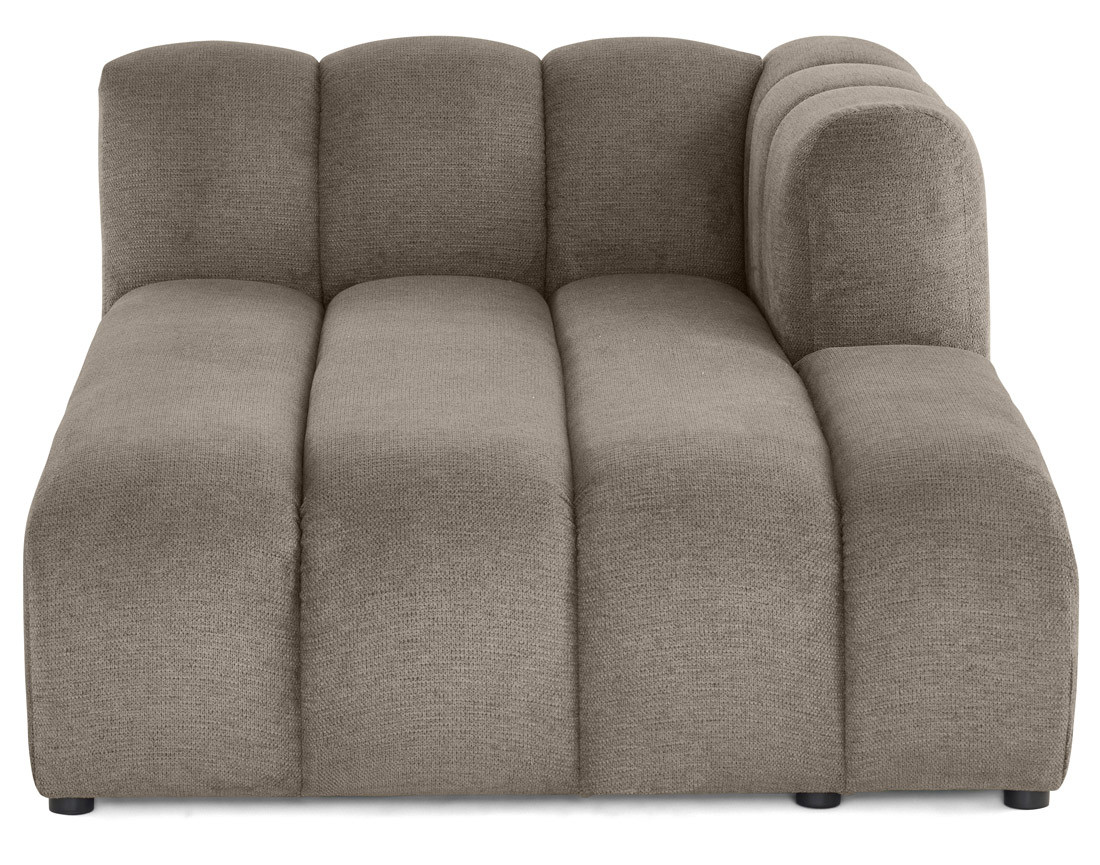 Module d'assise méridienne droit en tissu texturé Debbie