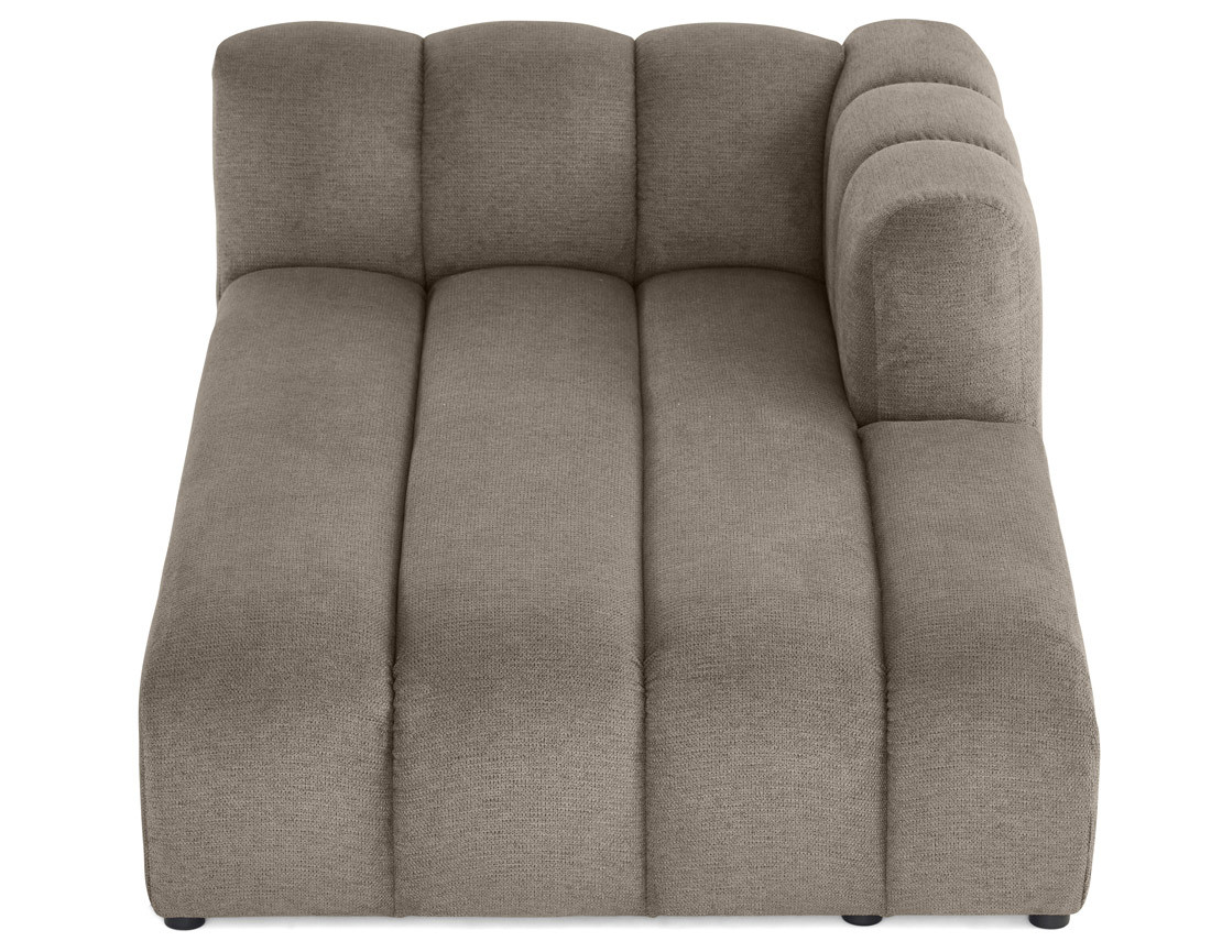 Module d'assise méridienne droit en tissu texturé Debbie