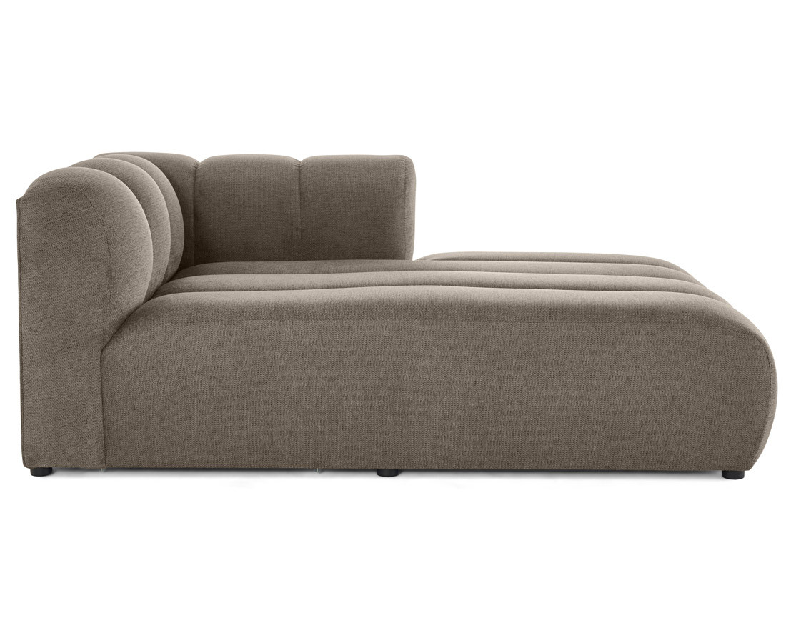 Module d'assise méridienne droit en tissu texturé Debbie