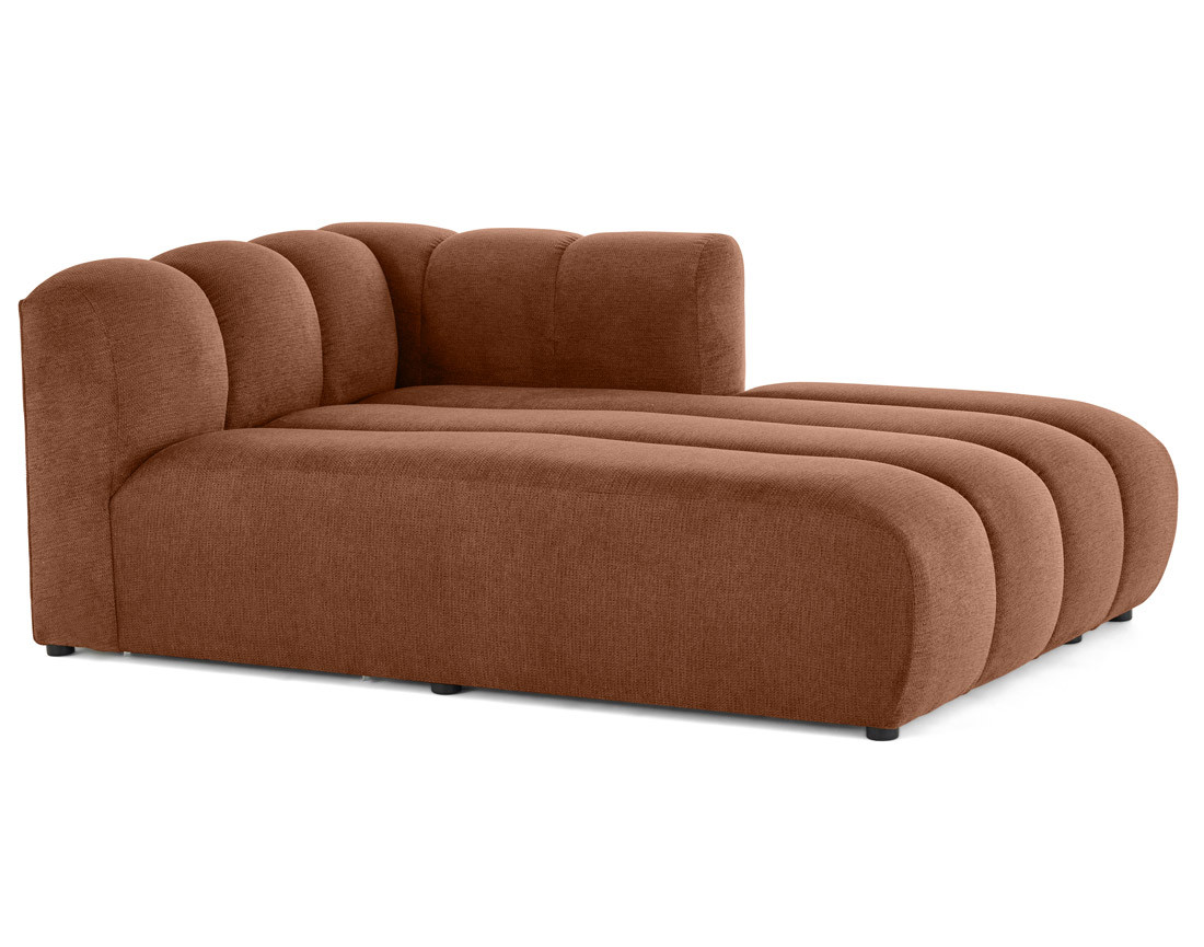 Module d'assise méridienne droit en tissu texturé Debbie