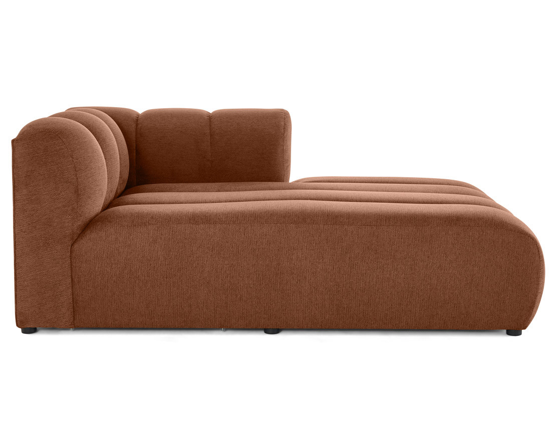 Module d'assise méridienne droit en tissu texturé Debbie