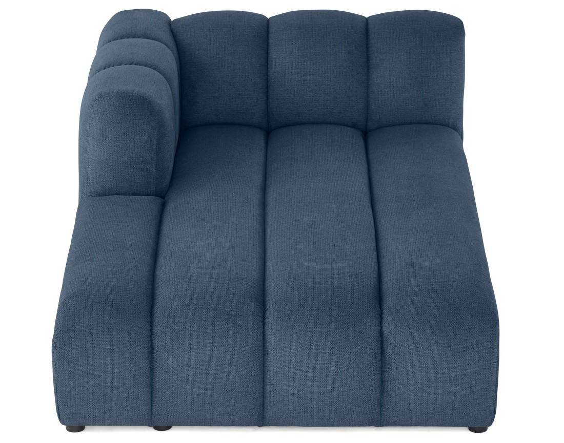 Module d'assise méridienne gauche en tissu texturé Debbie