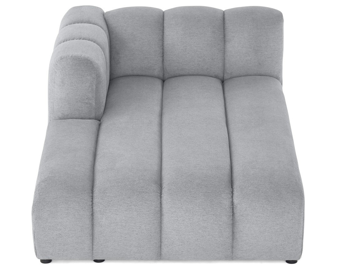 Module d'assise méridienne gauche en tissu texturé Debbie Module d'assise méridienne gauche en tissu texturé Debbie