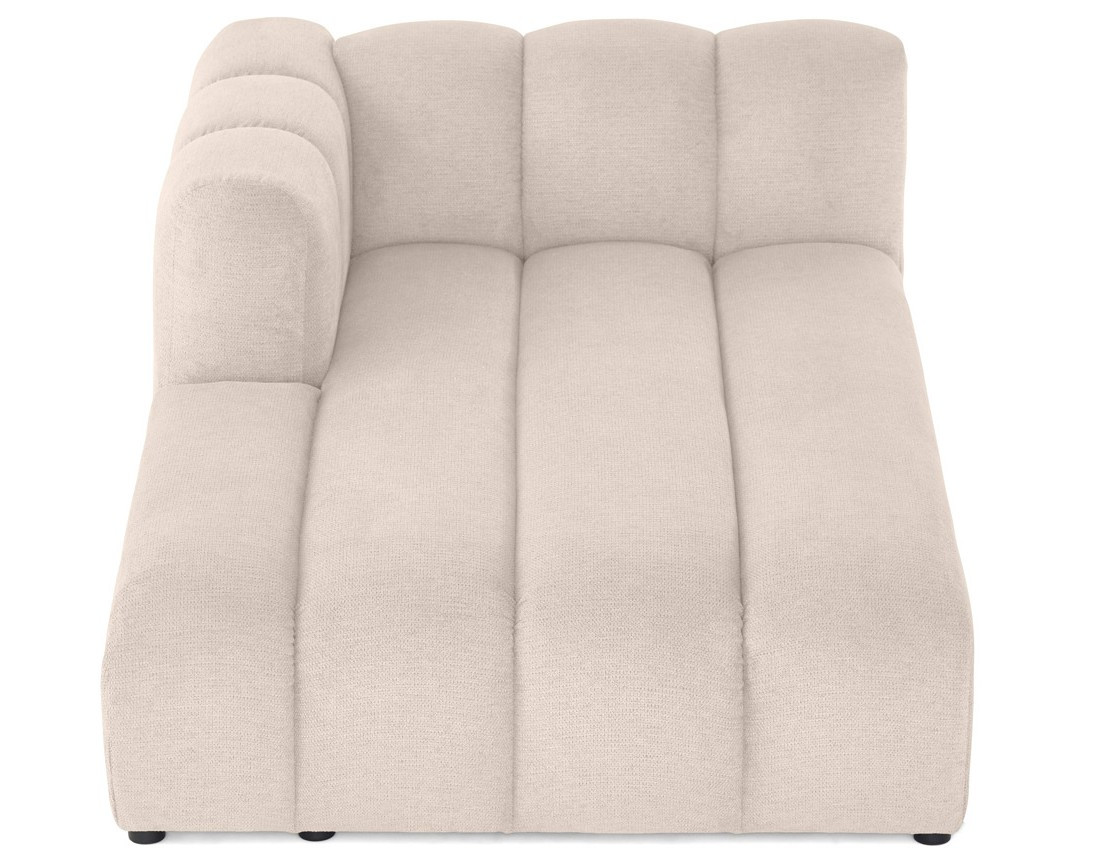 Module d'assise méridienne gauche en tissu texturé Debbie Module d'assise méridienne gauche en tissu texturé Debbie