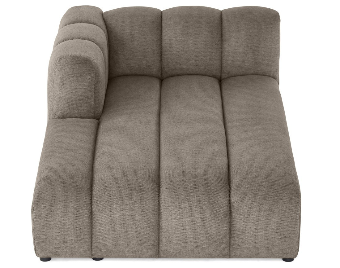 Module d'assise méridienne gauche en tissu texturé Debbie