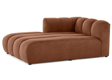 Module d'assise méridienne gauche en tissu texturé Debbie