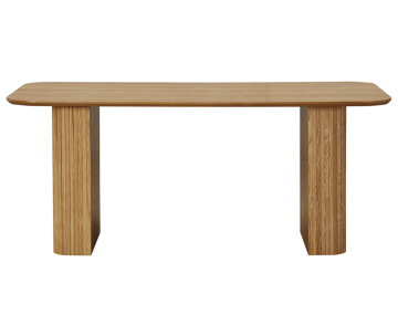 Table à manger bois plaqué chêne et cannage 180 cm Milazzo
