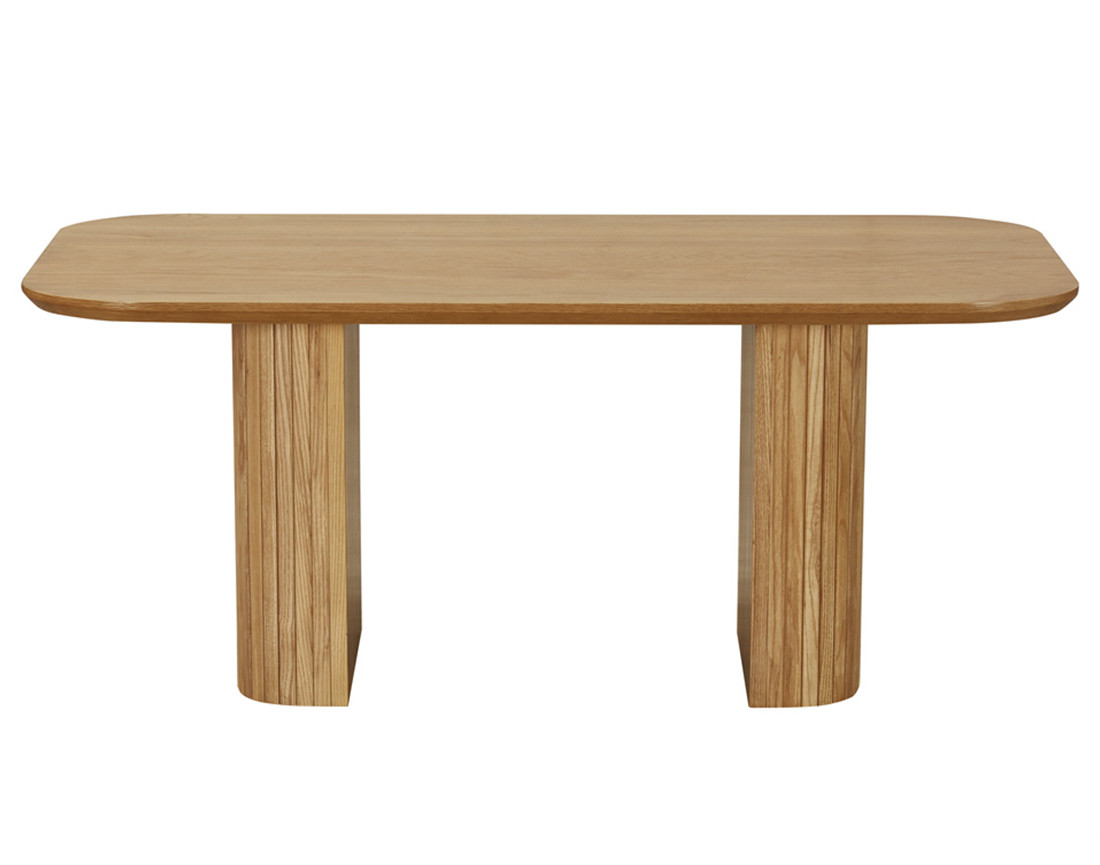 Table basse bois plaqué chêne et cannage 120 cm Milazzo