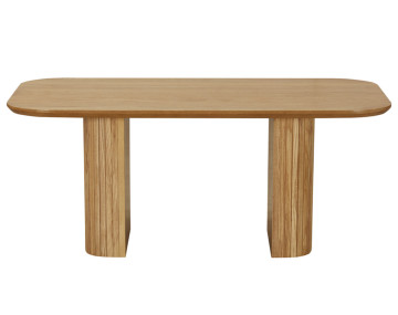Table basse bois plaqué chêne et cannage 120 cm Milazzo