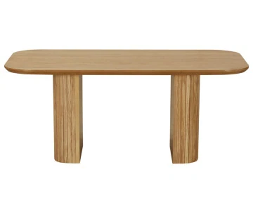 Table basse bois plaqué chêne et cannage 120 cm Milazzo
