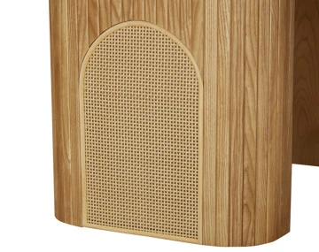 Table basse bois plaqué chêne et cannage 120 cm Milazzo