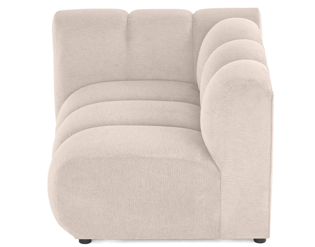 Module d'assise gauche en tissu texturé Debbie