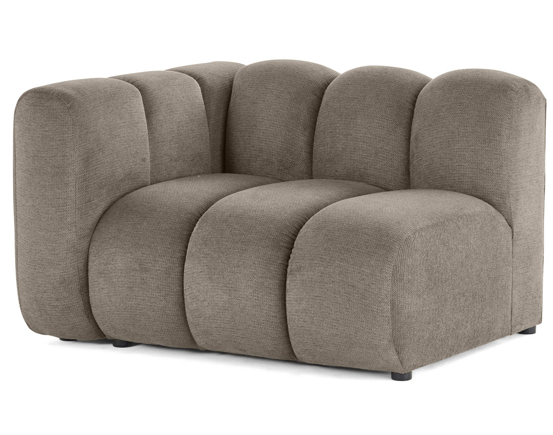 Module d'assise gauche en tissu texturé Debbie