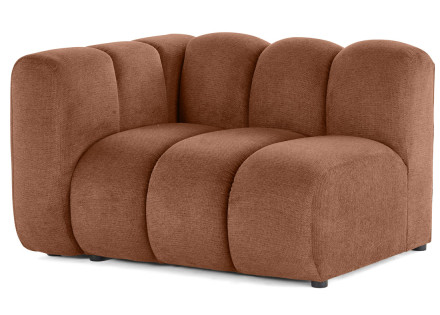 Module d'assise gauche en tissu texturé Debbie