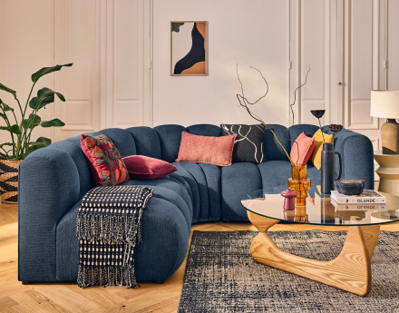 Module d'assise droit en tissu texturé Debbie