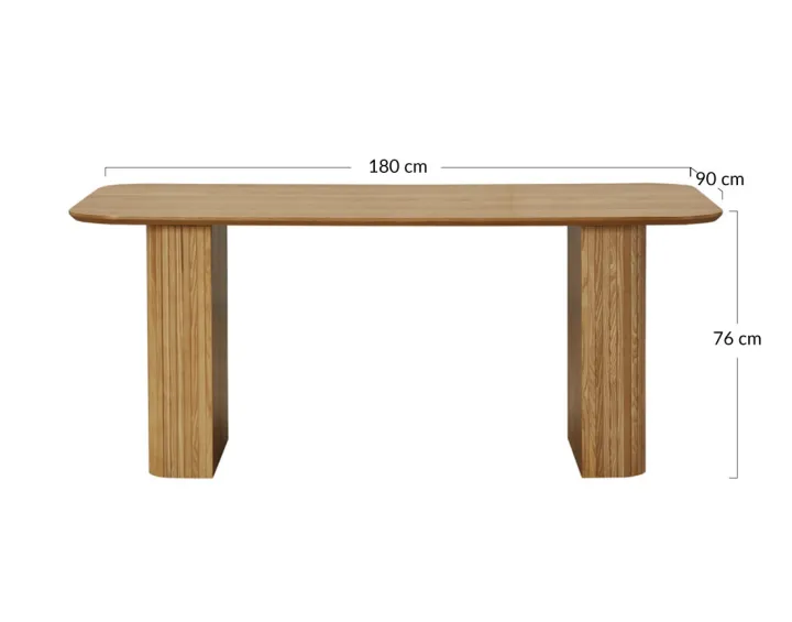 Table à manger bois plaqué chêne 180 cm Milazzo