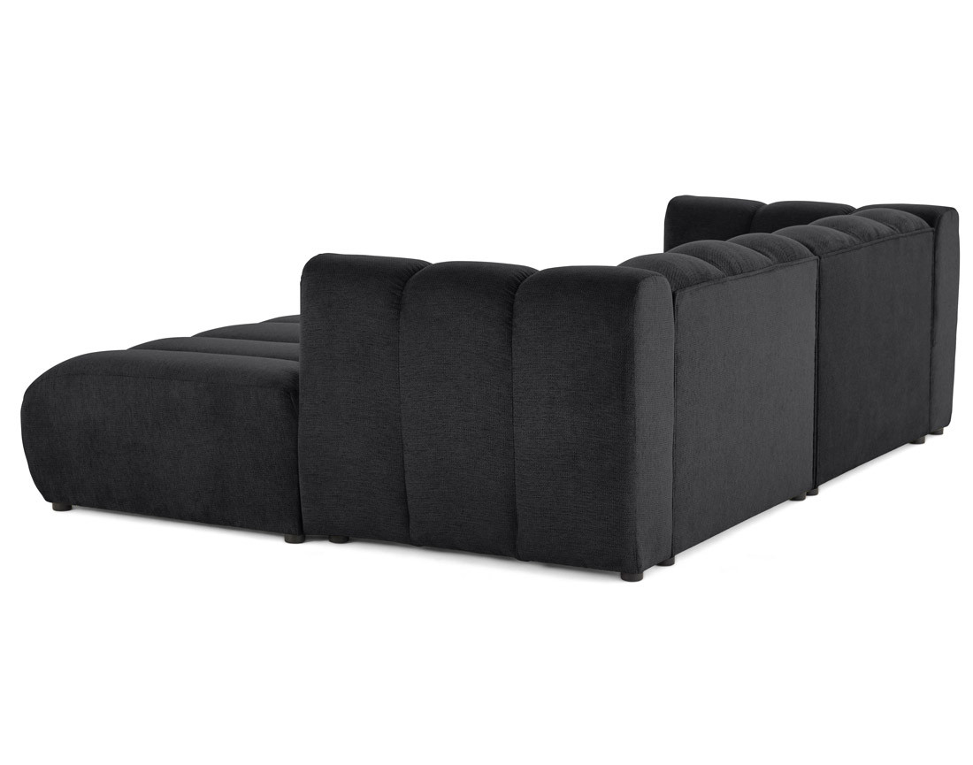 Canapé modulable droit 3 places avec double méridienne - assise profonde - en tissu texturé Debbie Canapé modulable droit 3 places avec double méridienne - assise profonde - en tissu texturé Debbie