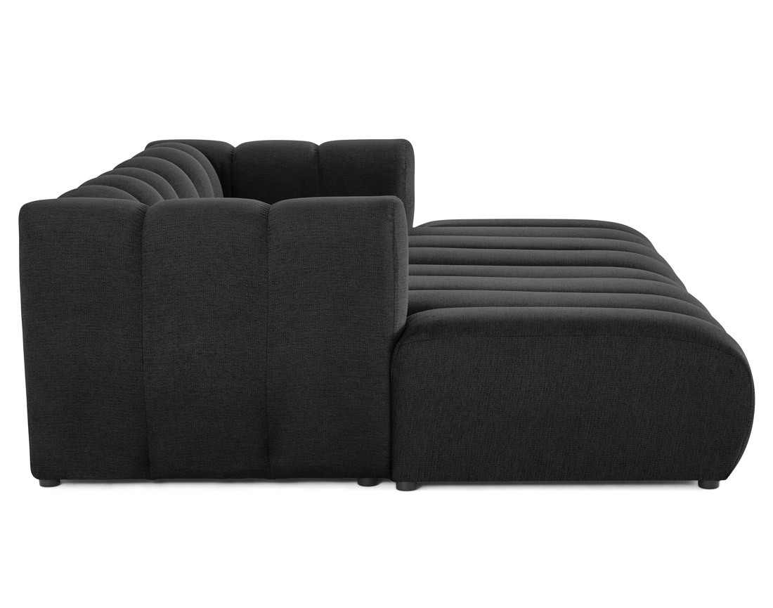 Canapé modulable droit 3 places avec double méridienne - assise profonde - en tissu texturé Debbie Canapé modulable droit 3 places avec double méridienne - assise profonde - en tissu texturé Debbie