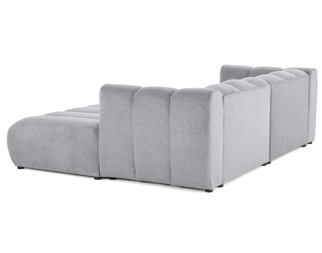 Canapé modulable droit 3 places avec double méridienne - assise profonde - en tissu texturé Debbie Canapé modulable droit 3 places avec double méridienne - assise profonde - en tissu texturé Debbie