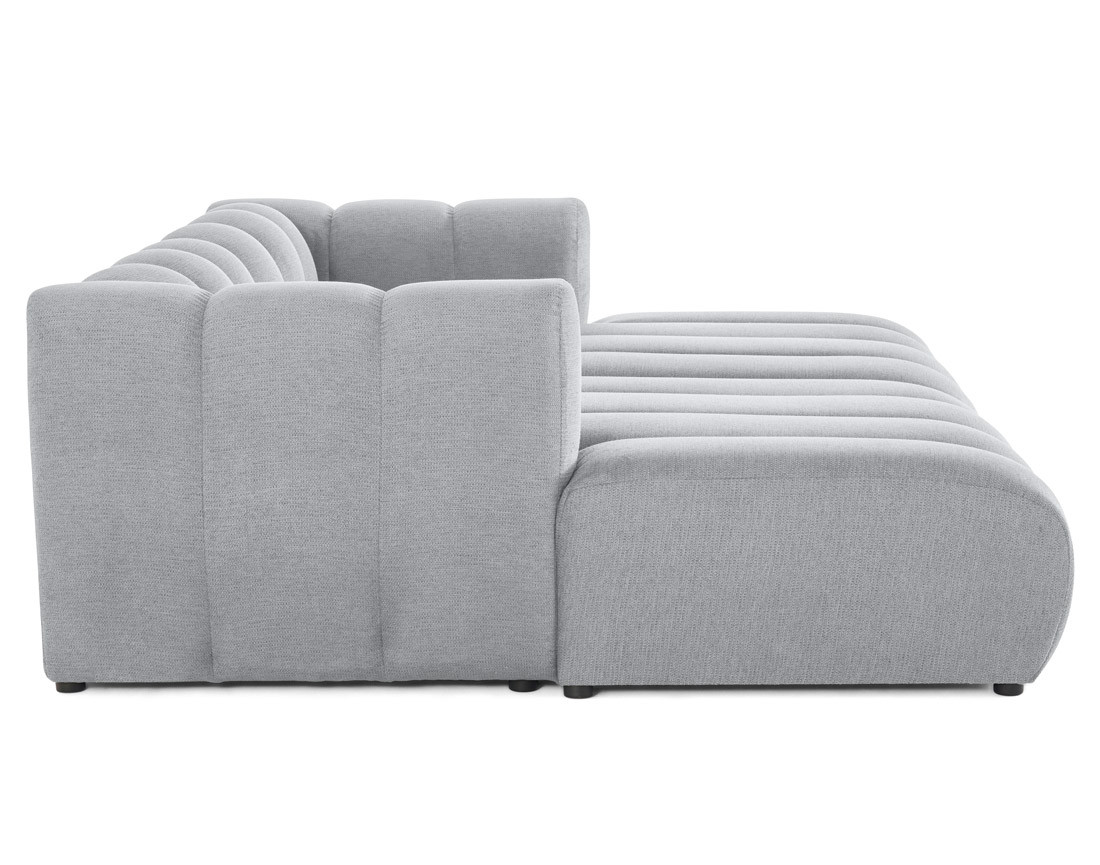 Canapé modulable droit 3 places avec double méridienne - assise profonde - en tissu texturé Debbie Canapé modulable droit 3 places avec double méridienne - assise profonde - en tissu texturé Debbie