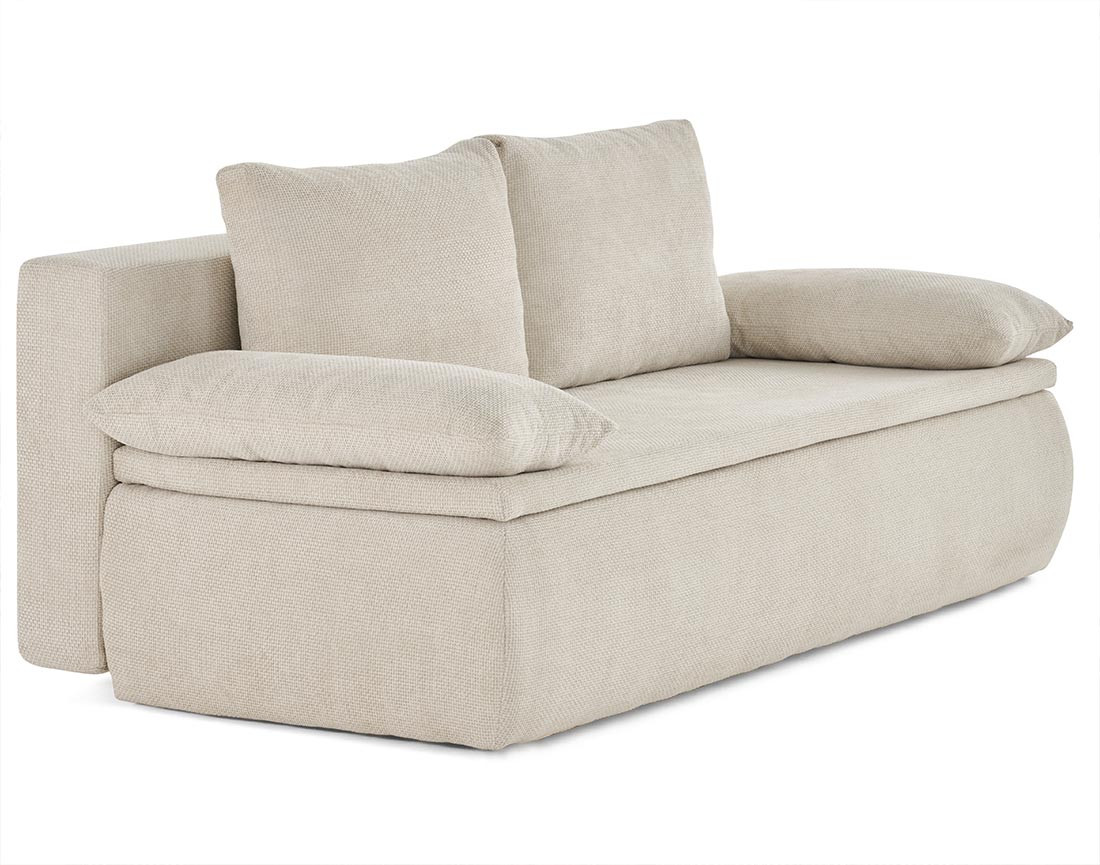 Canapé 3 places convertible avec coffre en velours texturé Kurt Canapé 3 places convertible avec coffre en velours texturé Kurt