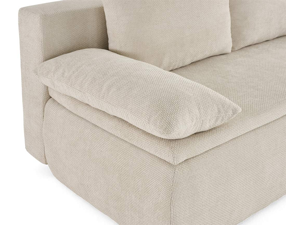 Canapé 3 places convertible avec coffre en velours texturé Kurt Canapé 3 places convertible avec coffre en velours texturé Kurt