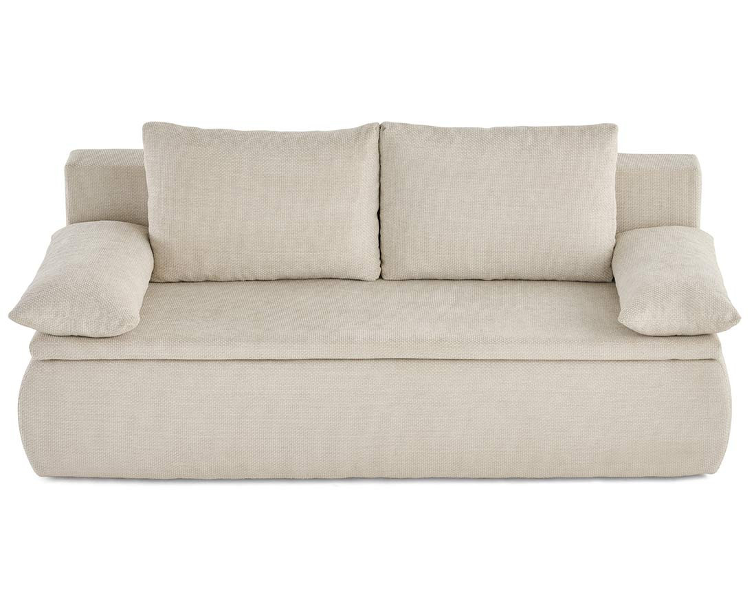 Canapé 3 places convertible avec coffre en velours texturé Kurt Canapé 3 places convertible avec coffre en velours texturé Kurt