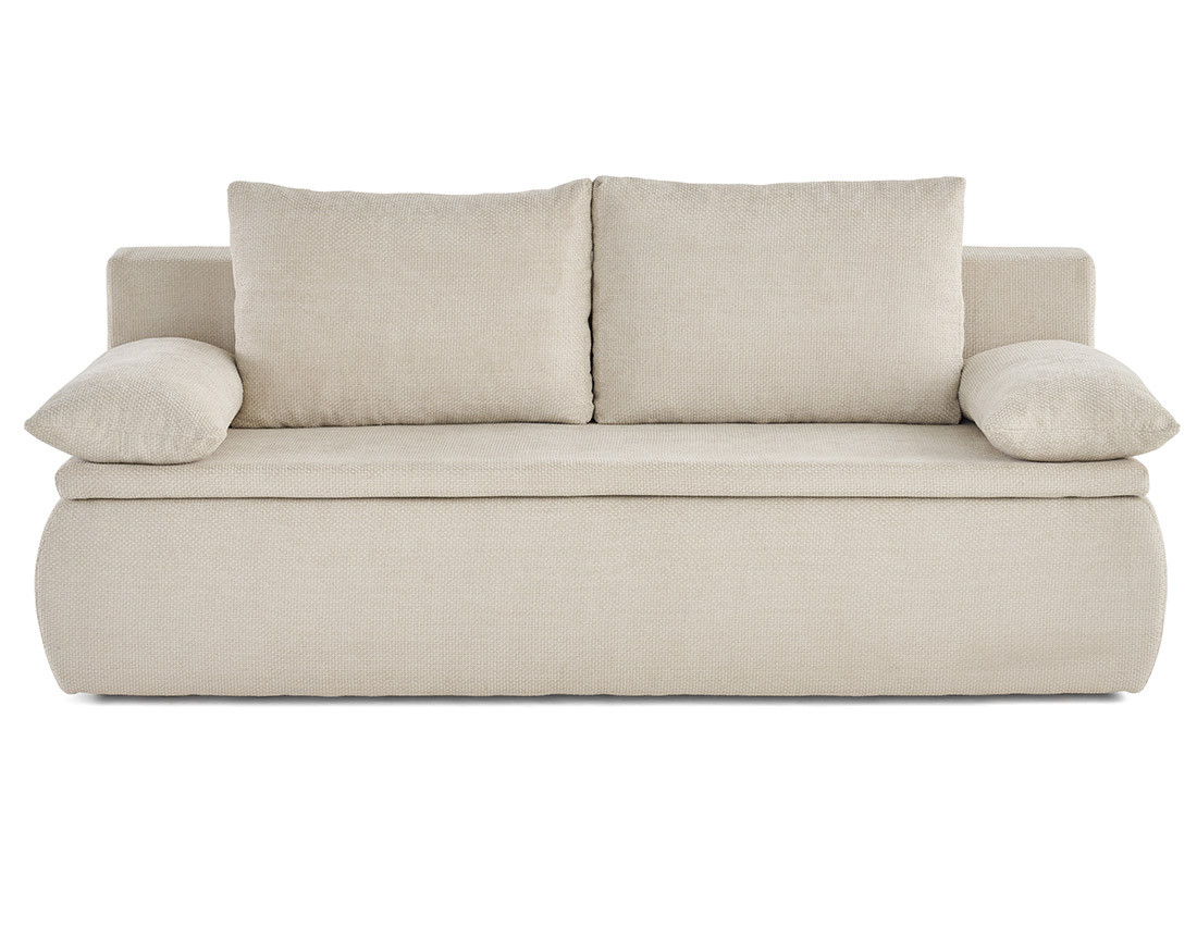 Canapé 3 places convertible avec coffre en velours texturé Kurt Canapé 3 places convertible avec coffre en velours texturé Kurt