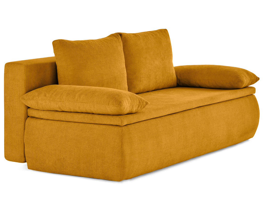 Canapé 3 places convertible avec coffre en velours texturé Kurt