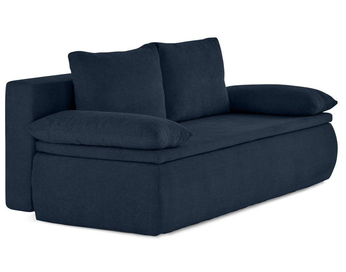 Canapé 3 places convertible avec coffre en velours texturé Kurt