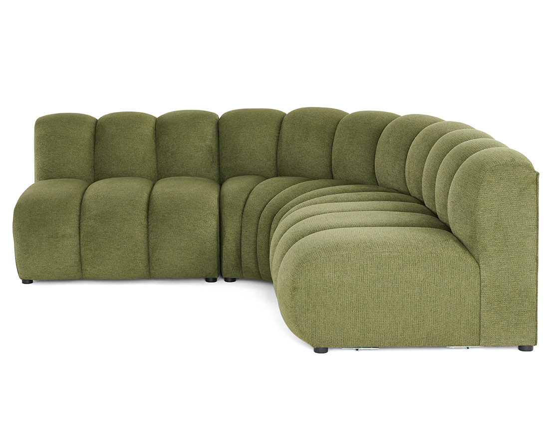 Canapé modulable d'angle réversible 4 places sans accoudoirs en tissu texturé Debbie Canapé modulable d'angle réversible 4 places sans accoudoirs en tissu texturé Debbie