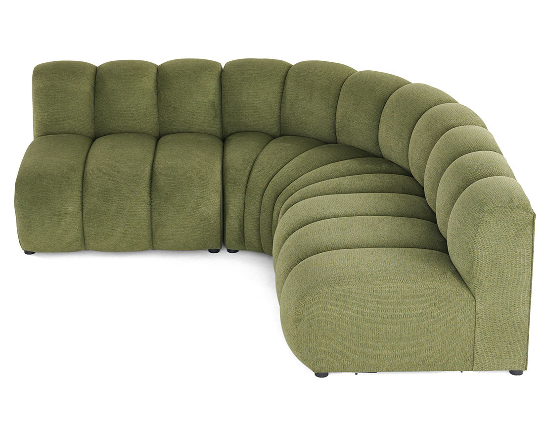 Canapé modulable d'angle réversible 4 places sans accoudoirs en tissu texturé Debbie Canapé modulable d'angle réversible 4 places sans accoudoirs en tissu texturé Debbie