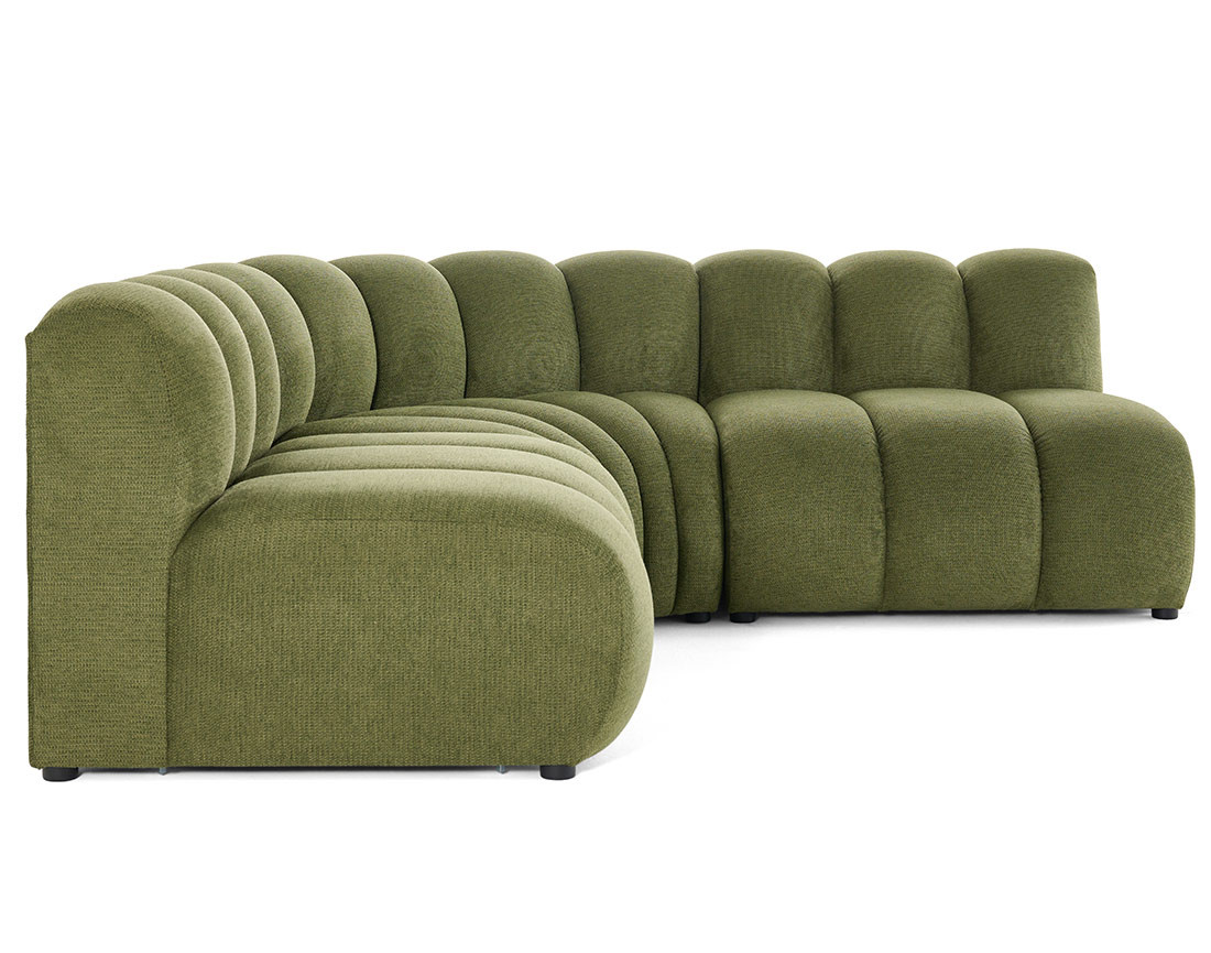 Canapé modulable d'angle réversible 4 places sans accoudoirs en tissu texturé Debbie Canapé modulable d'angle réversible 4 places sans accoudoirs en tissu texturé Debbie