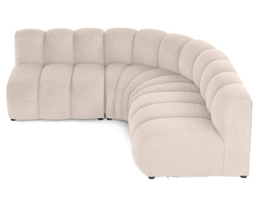 Canapé modulable d'angle réversible 4 places sans accoudoirs en tissu texturé Debbie