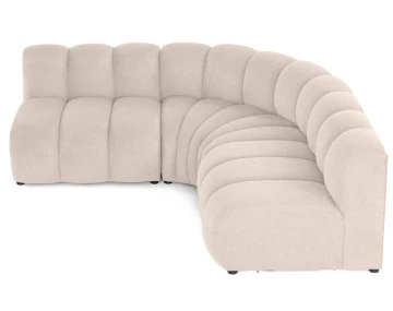 Canapé modulable d'angle réversible 4 places sans accoudoirs en tissu texturé Debbie