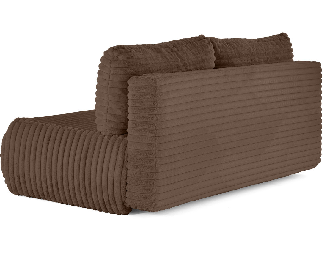 Canapé 3 places convertible en fausse fourrure côtelée Marvin