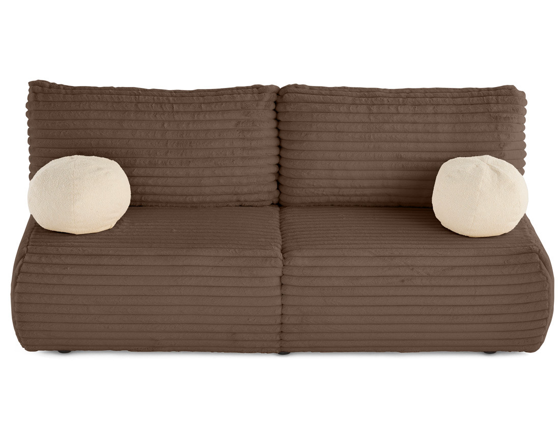 Canapé 3 places convertible en fausse fourrure côtelée Marvin