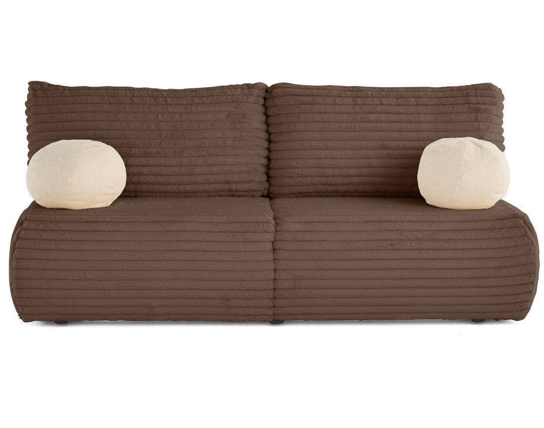 Canapé 3 places convertible en fausse fourrure côtelée Marvin