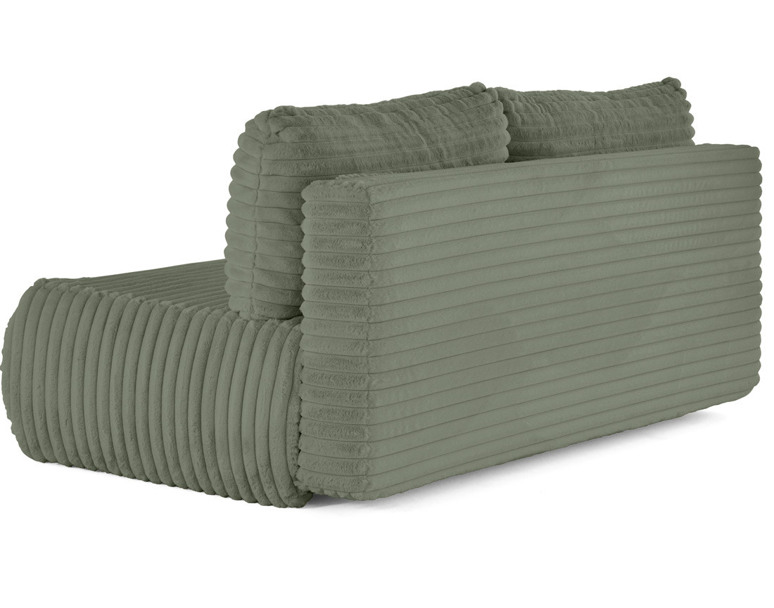 Canapé 3 places convertible en fausse fourrure côtelée Marvin