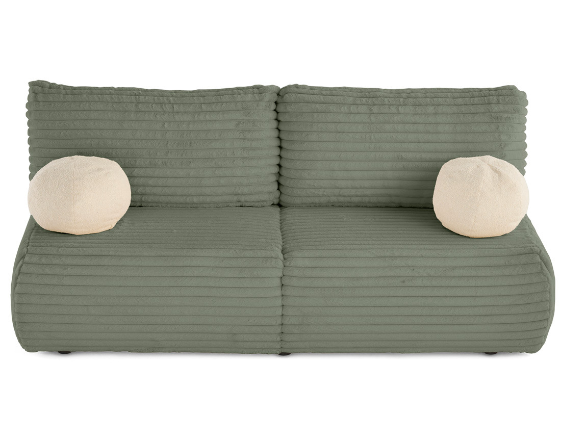 Canapé 3 places convertible en fausse fourrure côtelée Marvin